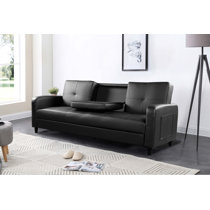 Wayfair black online leather sectional